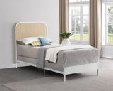 Amherst Radio Weave Rattan Metal Twin Bed White from Coaster - Luna Furniture