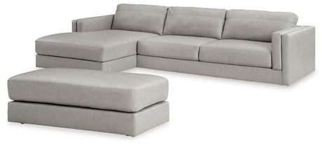 Amiata 2-Piece Sectional with Ottoman in Glacier from Ashley - Luna Furniture