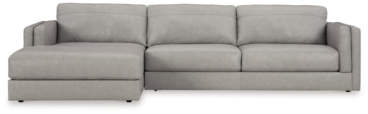 Amiata 2-Piece Sectional with Ottoman in Glacier from Ashley - Luna Furniture