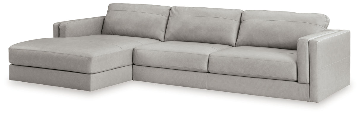 Amiata 2-Piece Sectional with Ottoman in Glacier from Ashley - Luna Furniture