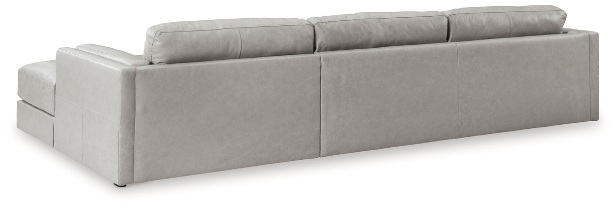 Amiata 2-Piece Sectional with Ottoman in Glacier from Ashley - Luna Furniture