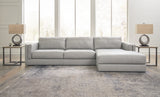 Amiata 2-Piece Sectional with Ottoman in Glacier from Ashley - Luna Furniture