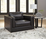 Amiata Chair and Ottoman in Onyx from Ashley - Luna Furniture