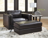 Amiata Chair and Ottoman in Onyx from Ashley - Luna Furniture