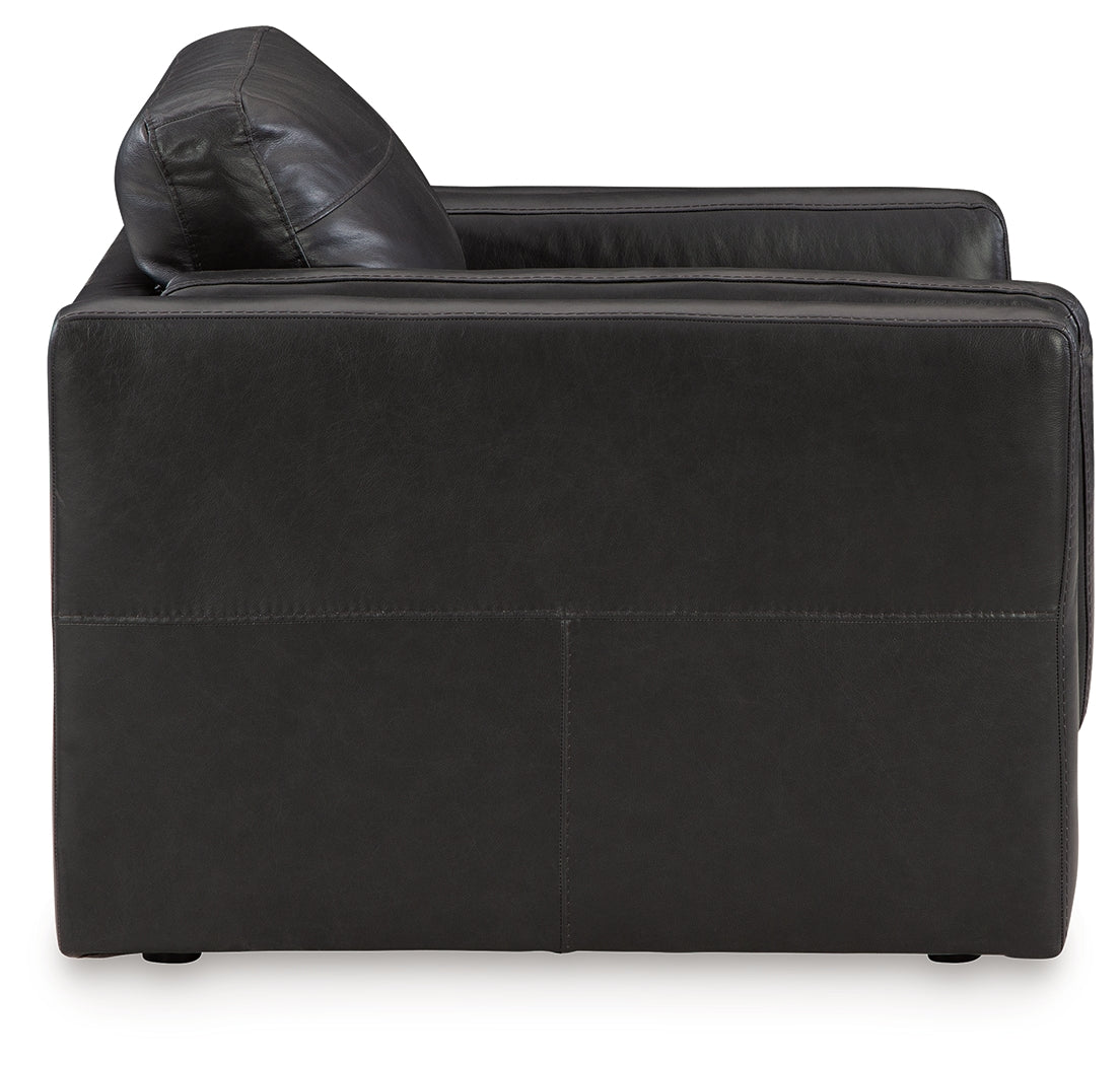 Amiata Chair and Ottoman in Onyx from Ashley - Luna Furniture