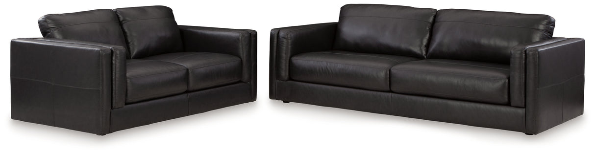 Amiata Sofa and Loveseat in Onyx from Ashley - Luna Furniture