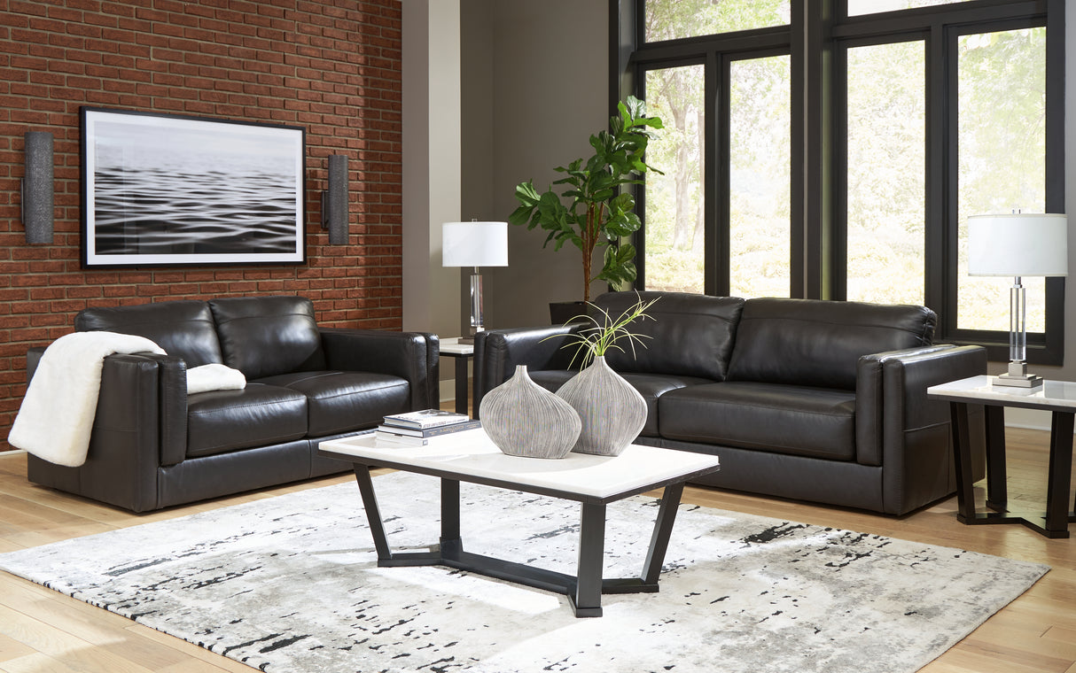 Amiata Sofa and Loveseat in Onyx from Ashley - Luna Furniture