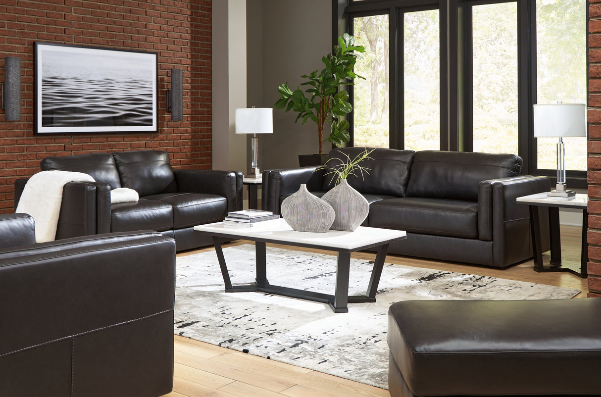 Amiata Sofa, Loveseat, Chair and Ottoman in Onyx from Ashley - Luna Furniture