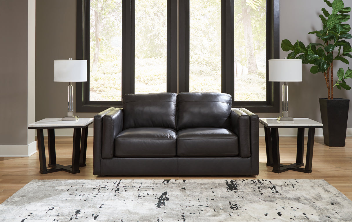 Amiata Sofa, Loveseat, Chair and Ottoman in Onyx from Ashley - Luna Furniture