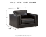 Amiata Sofa, Loveseat, Chair and Ottoman in Onyx from Ashley - Luna Furniture