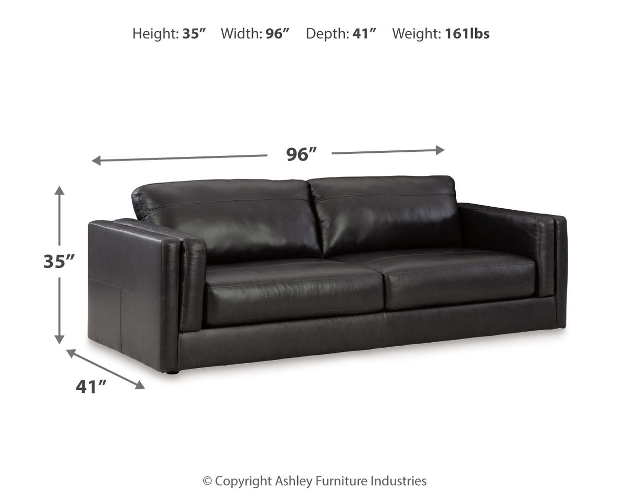 Amiata Sofa, Loveseat, Chair and Ottoman in Onyx from Ashley - Luna Furniture