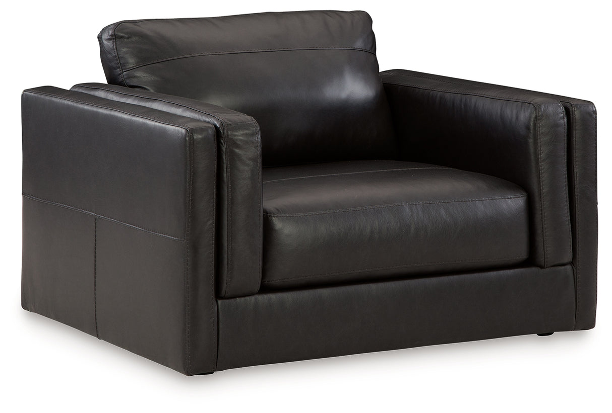 Amiata Sofa, Loveseat, Chair and Ottoman in Onyx from Ashley - Luna Furniture