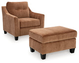 Amity Bay Chair and Ottoman in Clay - PKG018542