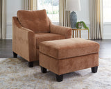 Amity Bay Chair and Ottoman in Clay - PKG018542