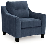 Amity Bay Sofa Chaise, Chair, and Ottoman in Ink - PKG018545