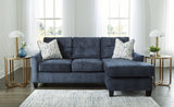 Amity Bay Sofa Chaise, Chair, and Ottoman in Ink - PKG018545