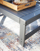 Amora Outdoor Coffee Table with 2 End Tables in Charcoal Gray from Ashley - Luna Furniture