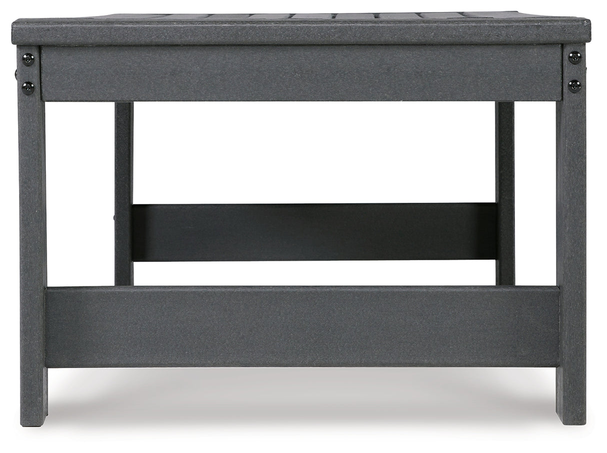 Amora Outdoor Coffee Table with 2 End Tables in Charcoal Gray from Ashley - Luna Furniture