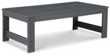 Amora Outdoor Loveseat with Coffee Table in Charcoal Gray from Ashley - Luna Furniture