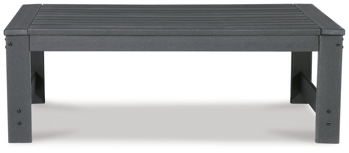 Amora Outdoor Sofa with Coffee Table in Charcoal Gray from Ashley - Luna Furniture