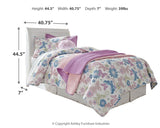 Anarasia Twin Sleigh Headboard Bed with Mirrored Dresser, Chest and Nightstand in White - PKG002557