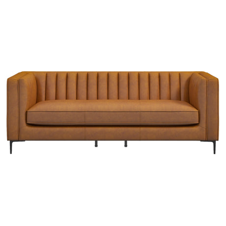 Angelina Cognac PU Leather Sofa 84" - SOF00305911