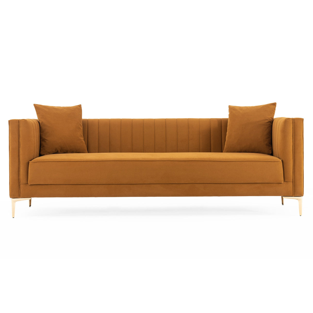 Angelina Sofa 91" (Cognac Velvet) - SOF02105952