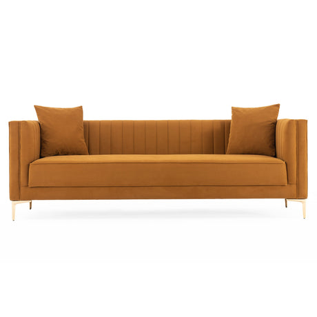 Angelina Sofa 91" (Cognac Velvet) - SOF02105952