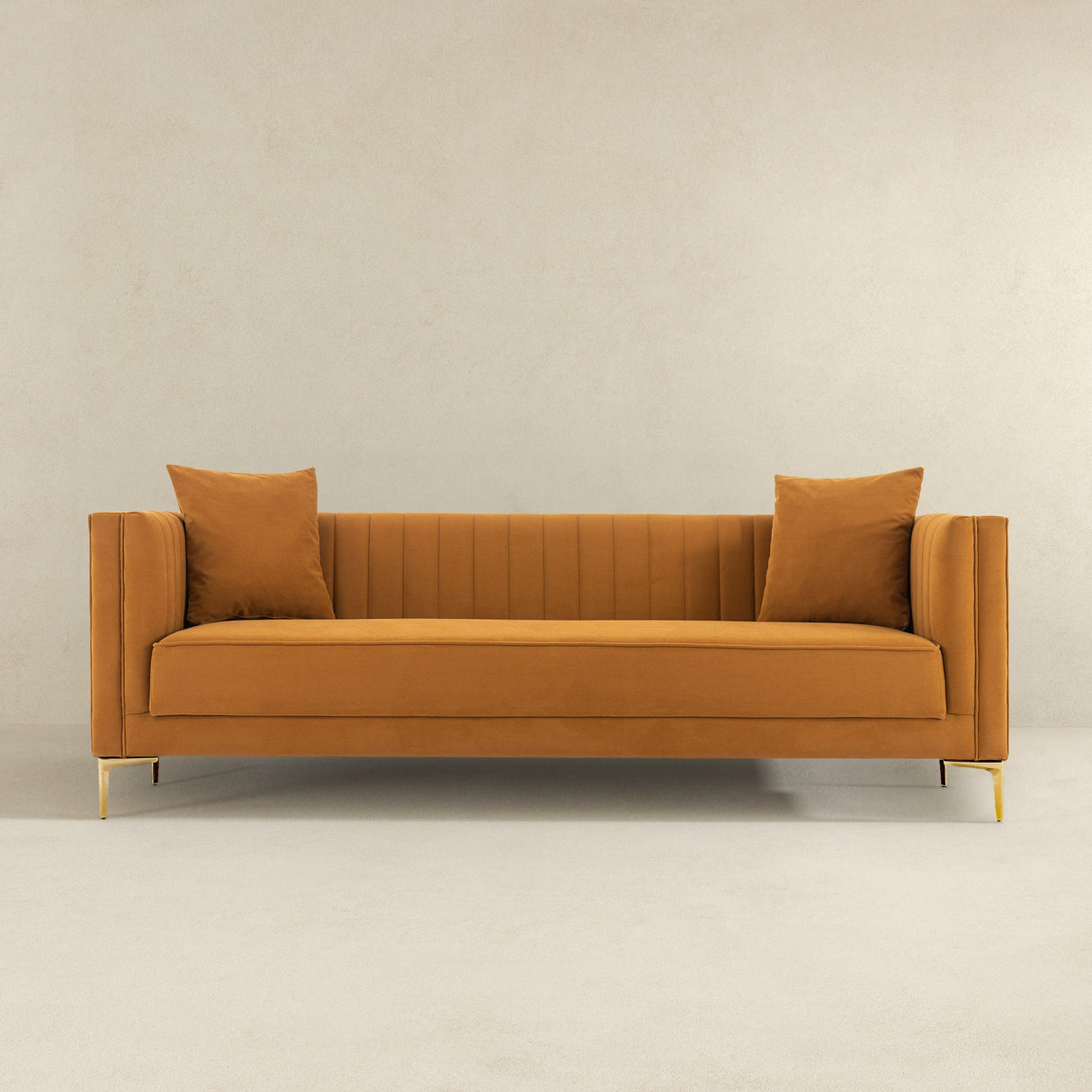 Angelina Sofa 91" (Cognac Velvet) - SOF02105952