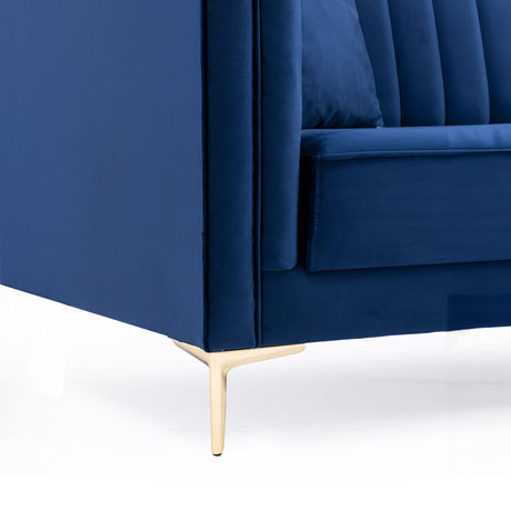 Kendra Dark Blue Velvet Sofa from Midinmod - Luna Furniture