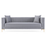 Angelina Sofa 91" (Light Grey Velvet) - SOF02105956