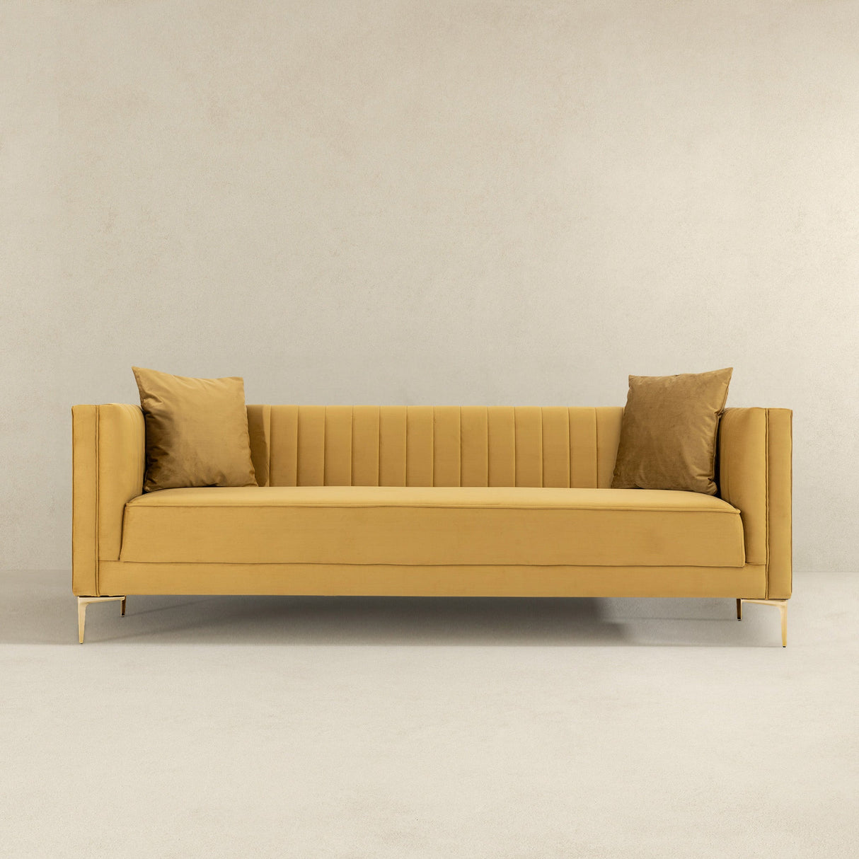 Angelina Sofa 91" (Yellow Mustard Velvet) - SOF02105957