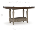 Antique Gray Lodenbay Counter Height Dining Table and 4 Barstools with Storage - PKG016055