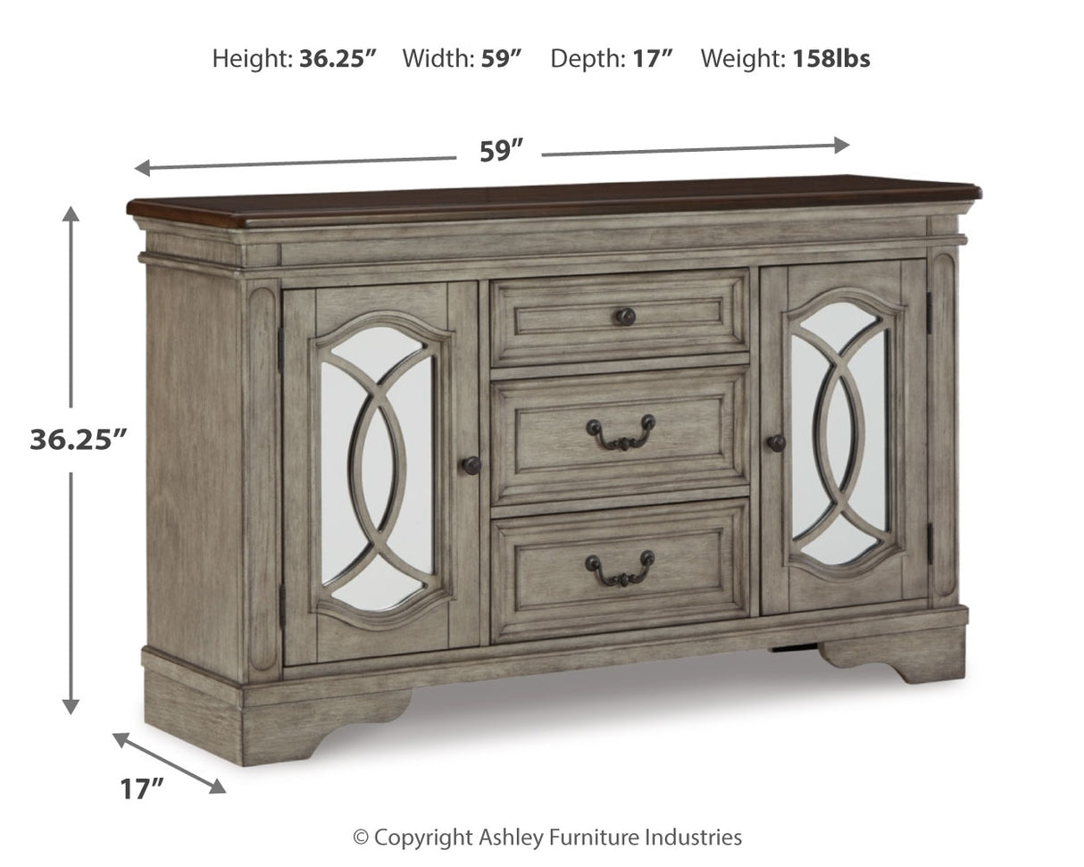 Antique Gray Lodenbay Counter Height Dining Table and 4 Barstools with Storage - PKG016055