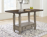 Antique Gray Lodenbay Counter Height Dining Table and 4 Barstools with Storage - PKG016055