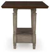 Antique Gray Lodenbay Counter Height Dining Table and 4 Barstools with Storage - PKG016055