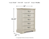 Arlendyne California King Upholstered Bed with Mirrored Dresser and Chest in Antique White from Ashley - Luna Furniture