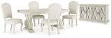 Antique White Arlendyne Dining Table and 4 Chairs with Storage - PKG015578