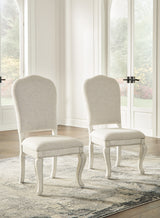 Antique White Arlendyne Dining Table and 4 Chairs with Storage - PKG015578