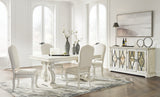 Antique White Arlendyne Dining Table and 4 Chairs with Storage - PKG015578