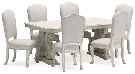 Antique White Arlendyne Dining Table and 6 Chairs - PKG015576