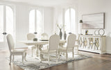 Antique White Arlendyne Dining Table and 6 Chairs with Storage - PKG015606