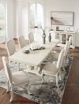 Antique White Arlendyne Dining Table and 8 Chairs - PKG015577