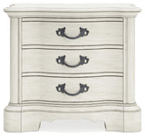 Arlendyne King Upholstered Bed with Mirrored Dresser and 2 Nightstands in Antique White from Ashley - Luna Furniture