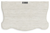 Arlendyne King Upholstered Bed with Mirrored Dresser and 2 Nightstands in Antique White from Ashley - Luna Furniture