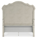 Arlendyne Queen Upholstered Bed with Mirrored Dresser and Chest in Antique White from Ashley - Luna Furniture