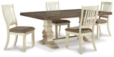 Antique White Bolanburg Dining Table and 4 Chairs - PKG013984