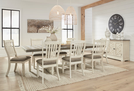 Antique White Bolanburg Dining Table and 8 Chairs with Storage - PKG013294