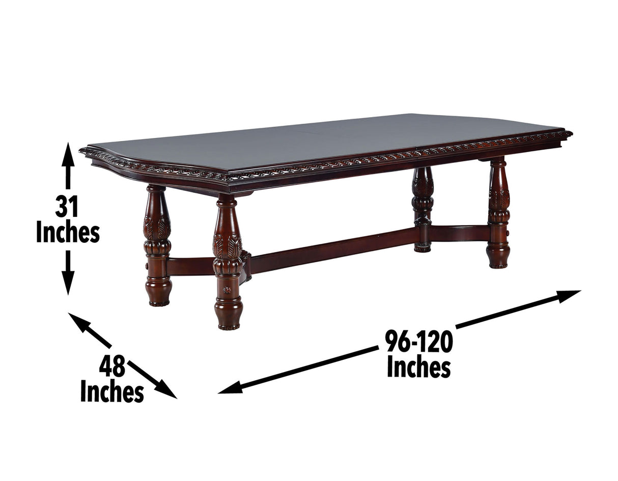 Antoinette 96-120 inch Pedestal Dining Table w/24″ Leaf from Steve Silver - Luna Furniture