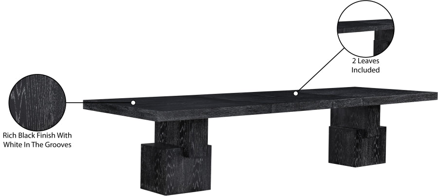 Anzio Dining Table in Black from Meridian - Luna Furniture